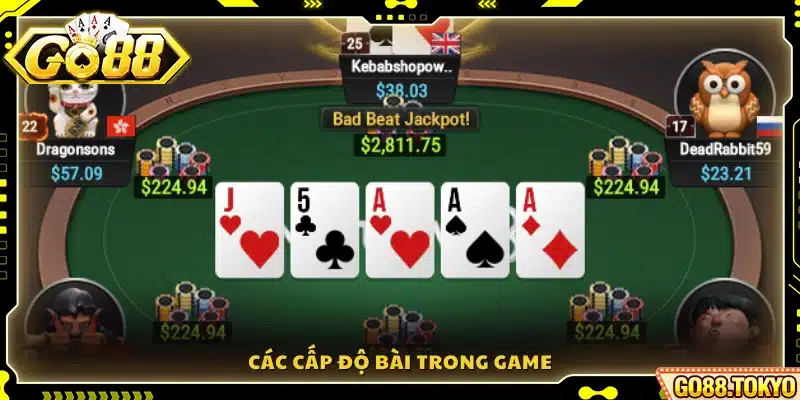 Thứ tự và độ mạnh của các tay bài 