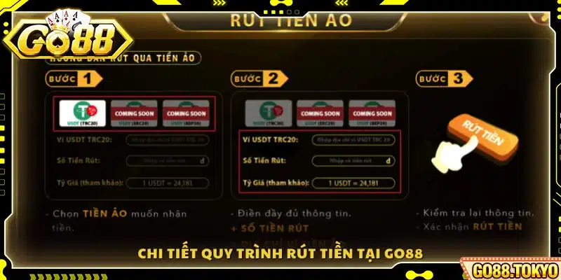 Hướng dẫn từng bước về cách rút tiền Go88